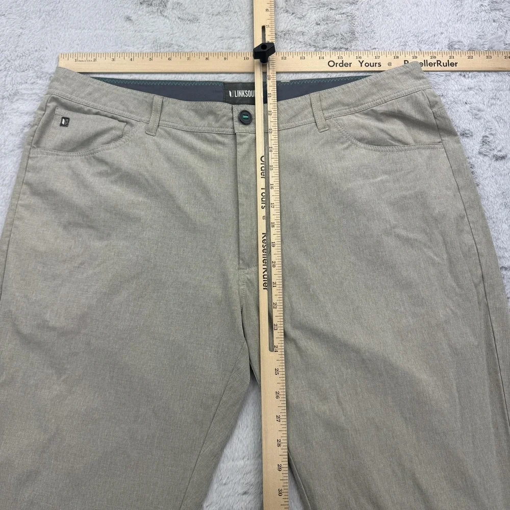 Linksoul Pants Mens 38R Beige Tan Stretch Chino Golf Casual Repreve Polyester